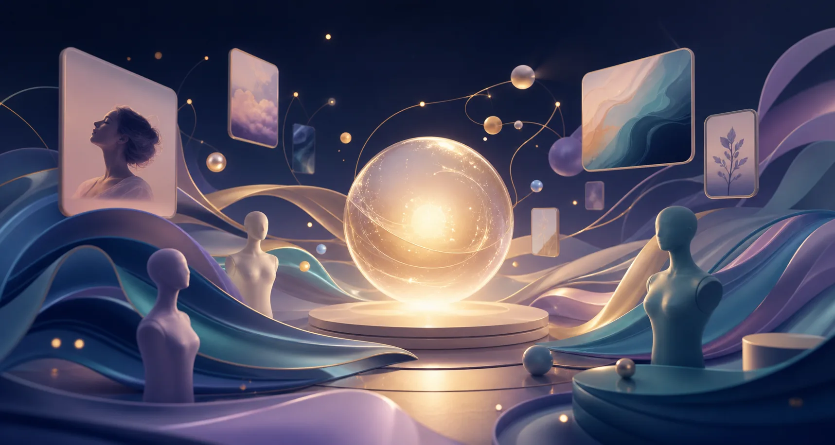 Warm abstract AI creative studio
