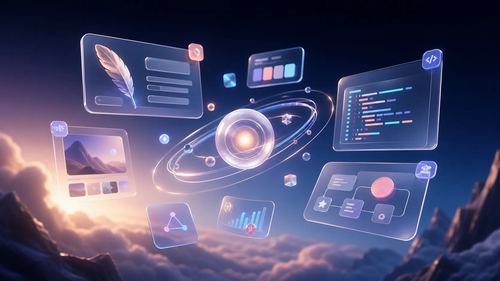 Floating AI tools in a cinematic universe